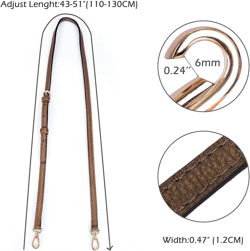 Live Up Full Grain Purse Strap Genuine Leather Replacement for Cross Body Bag Handbags - Image 2