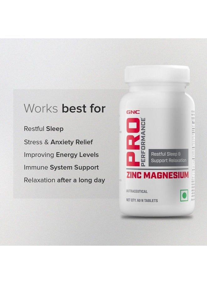 GNC GNC Zinc Magnesium Complex (ZMA) with Vitamin B6, L-Theanine, L-Tryptophan & Hops Flower Extract | 60 Veg Tablets | Supports Restful Sleep, Calmness & Nerve Function | USA Formulated  - Image 4
