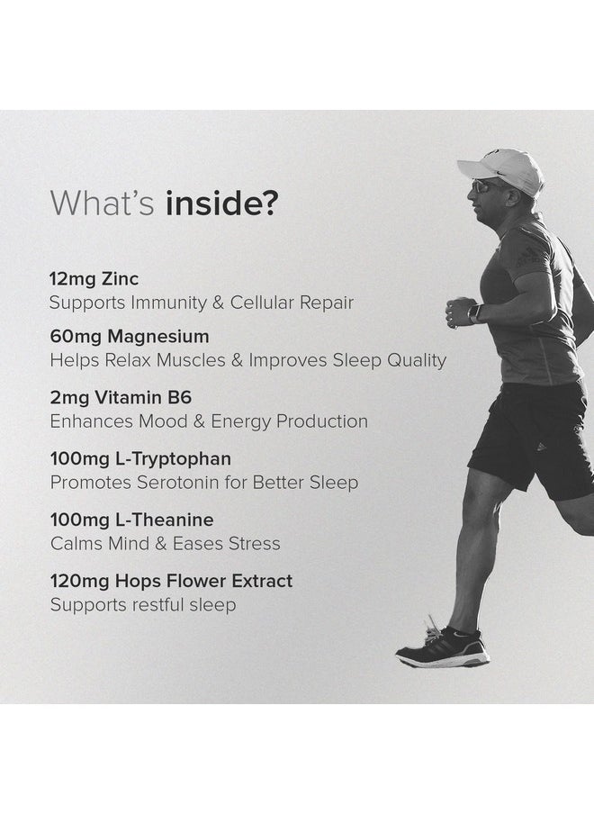 GNC GNC Zinc Magnesium Complex (ZMA) with Vitamin B6, L-Theanine, L-Tryptophan & Hops Flower Extract | 60 Veg Tablets | Supports Restful Sleep, Calmness & Nerve Function | USA Formulated  - Image 5