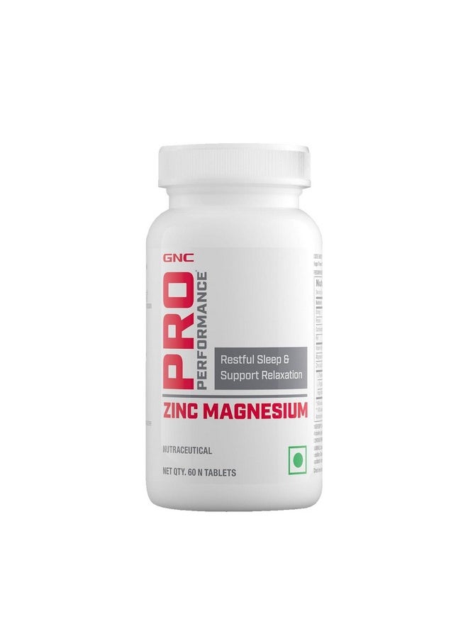 GNC GNC Zinc Magnesium Complex (ZMA) with Vitamin B6, L-Theanine, L-Tryptophan & Hops Flower Extract | 60 Veg Tablets | Supports Restful Sleep, Calmness & Nerve Function | USA Formulated  - Image 1
