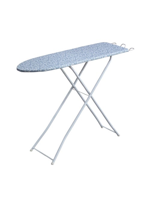 Clean and Care Ironing Board Size A 110cm x 30cm Strong Board 4 Adjustable Heights Iron Durable Stand High Quality Cushion Foldable Space saving Black Checked