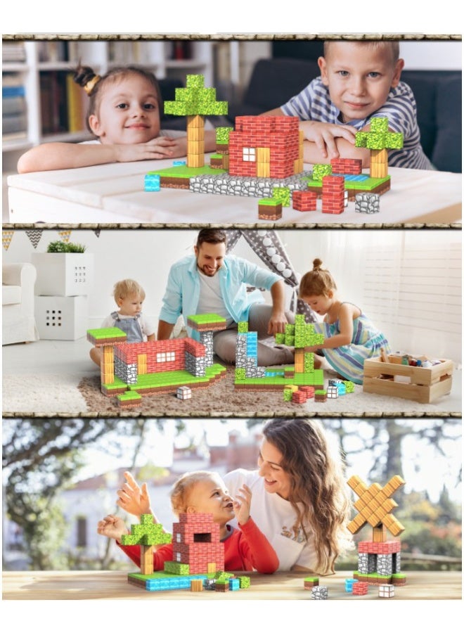 48PCS Amazon Forest Magnetic Building Blocks | Minecraft-Inspired Magnetic Cubes | Primitive Forest STEM Sensory Toys | ABS Safe Material | With Character Elements | Develops Creativity & Cognitive Skills | Strong Magnetic Connection | Compatible With Other Blocks | Parent-Child Educational Toy - Image 2
