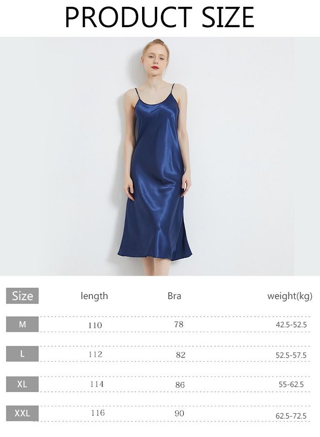 DUNISO Women's Sleeveless Silk Nightgown Camisole Sleep Dress Built in Bra Removable Pads Nightwear Softable Round Neck Pajama Dress For Ladies - Image 4