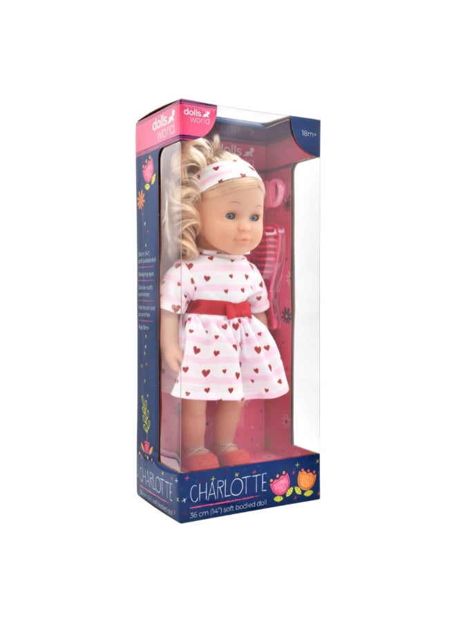 دولز وورلد تشارولت دمية بجسم طري وشعر أشقر ألوان متعددة 36 سم PKN78200 - Image 4