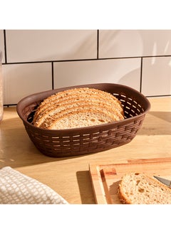 Dunya rattan bread storage basket oval container serving baskets stackable fruit baskets faux rattan storage baskets for food, vegetables snacks.