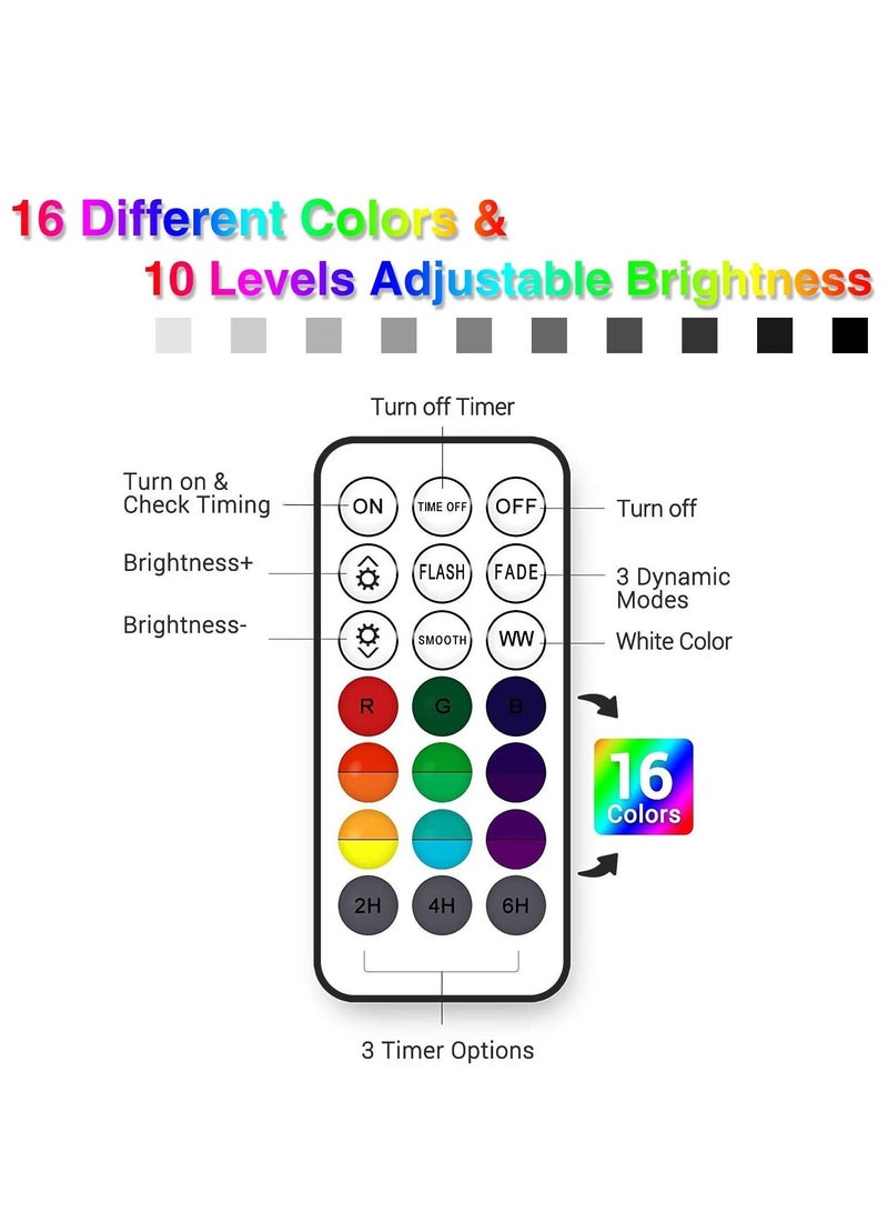 Captaintech Submersible LED Lights with Remote RF(164ft), Full Waterproof Pool Lights, Underwater Pool Led Light, Inground Pool with Magnets, Suction Cups for Ponds(2PCS)… - Image 4