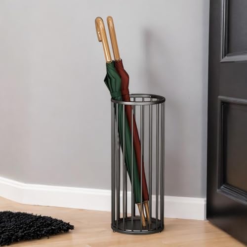 Decorlay Wrought Iron Umbrella Stand Rack, Free Standing Umbrella Holder For Canes,Walking Sticks Rustproof And Easy To Clean, Home,Office (Black) - Image 5