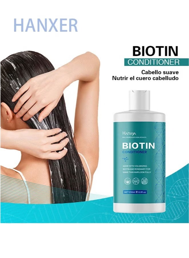 HANXER Volumizing Biotin Shampoo and Conditioner Set - Moisturizing Shampoo for Thinning Hair and Hair Loss - Sulfate Free Hair Growth Shampoo and Conditioner with Argan Oil and Jojoba Oil for Itchy Scalp - Image 5