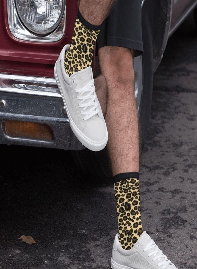 MOLIAN Unisex Fun Novelty Crazy Crew Socks Animal Leopard Print Dress Socks - Image 4