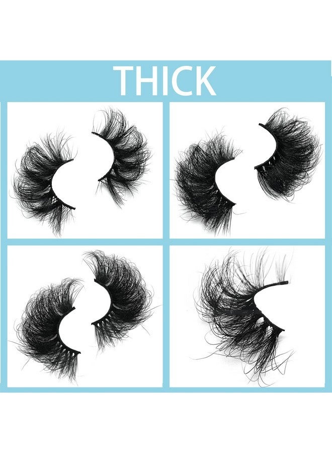 mikiwi Fluffy 22-25Mm Mink Lashes Wholesale Mikiwi 20 Pack Eyelashes, Real Mink Thick Handmade Full Strip Lashes, Crueltyl Free Lash, Dramatic Lashes For Halloween Party, 20 Pairs 22-25Mm Lashes - Image 3