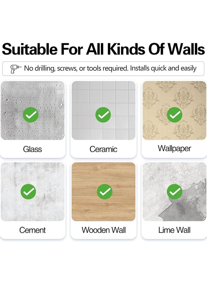 تابيت قابل للتعديل عصا ستارة دش، قطب ستارة تلسكوبية، عصا ستارة الفولاذ المقاوم للصدأ الممتازة، لا حفر ستارة دش التوتر عصا للحمام (120 سم-220 سم) - Image 4