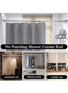 TAPIT Stainless Steel Extendable Shower Curtain Rod Tension Pole, Adjustable Telescopic Rods Extendable for Kitchen Cupboard Bathroom Window (120cm-220cm)  - Image 2