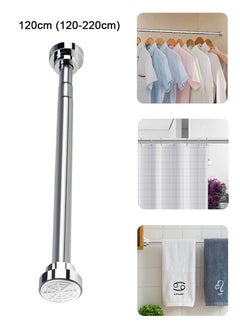 TAPIT Stainless Steel Extendable Shower Curtain Rod Tension Pole, Adjustable Telescopic Rods Extendable for Kitchen Cupboard Bathroom Window (120cm-220cm)  - Image 1