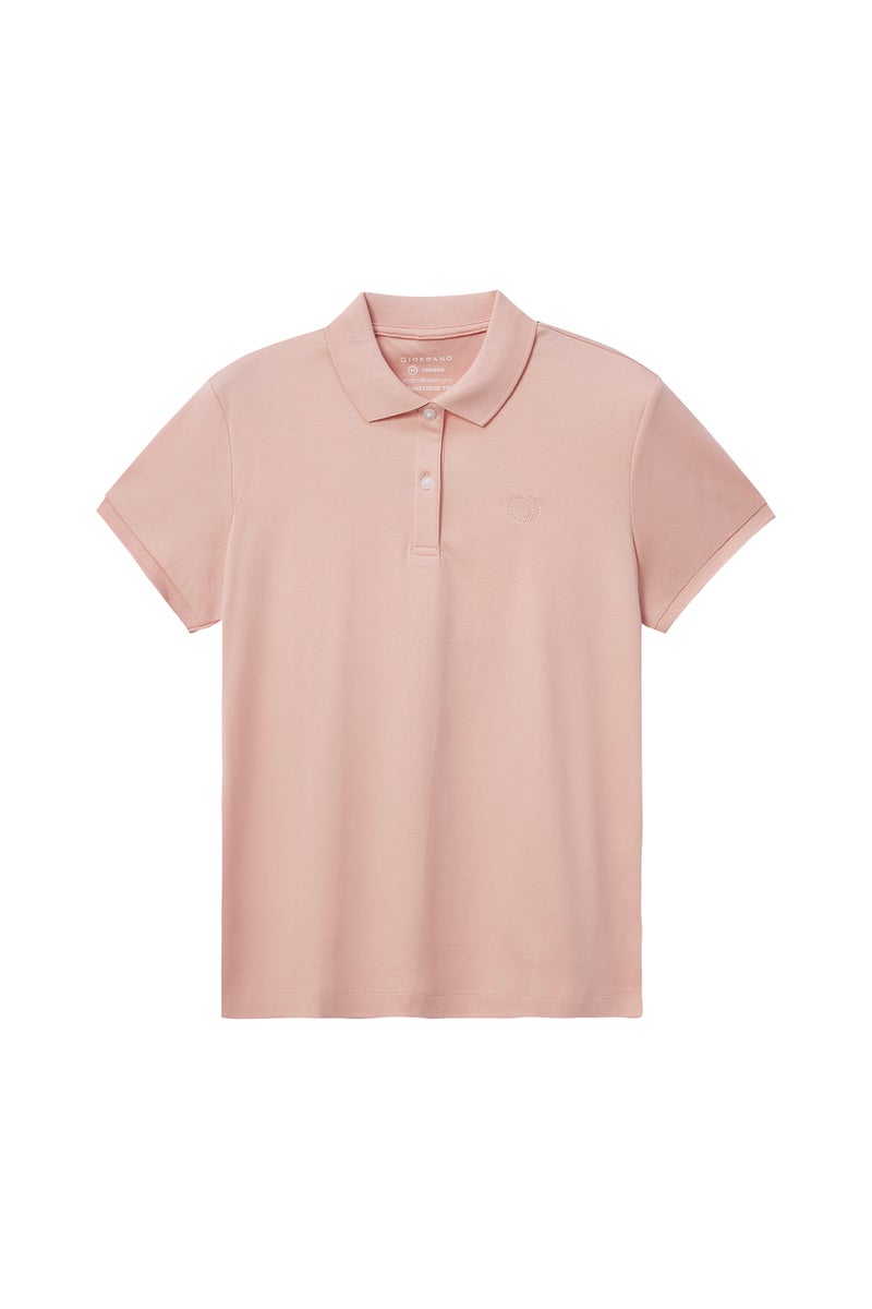 GIORDANO Pink Liquid Touch Polo for Women - Image 1