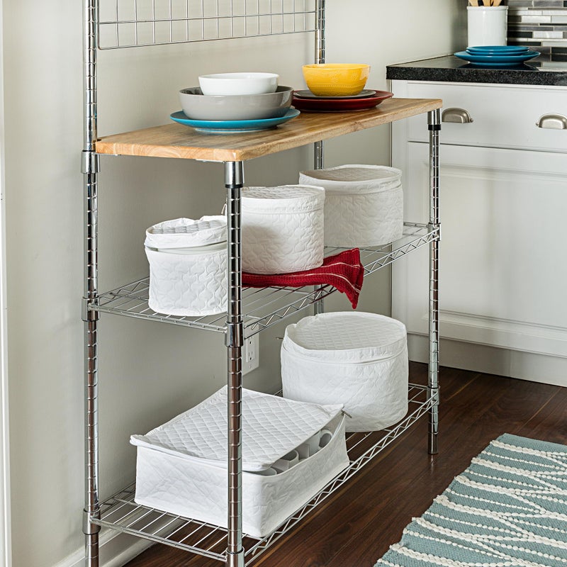 Honey Can Do Honey-Can-Do Dinnerware Storage Containers Set, Perfect for Dish Storage, China Storage, and Cup Storage, Quilted Containers To Keep Your Heirlooms and Fine China Protected and Organized, 5-Piece Set - Image 2