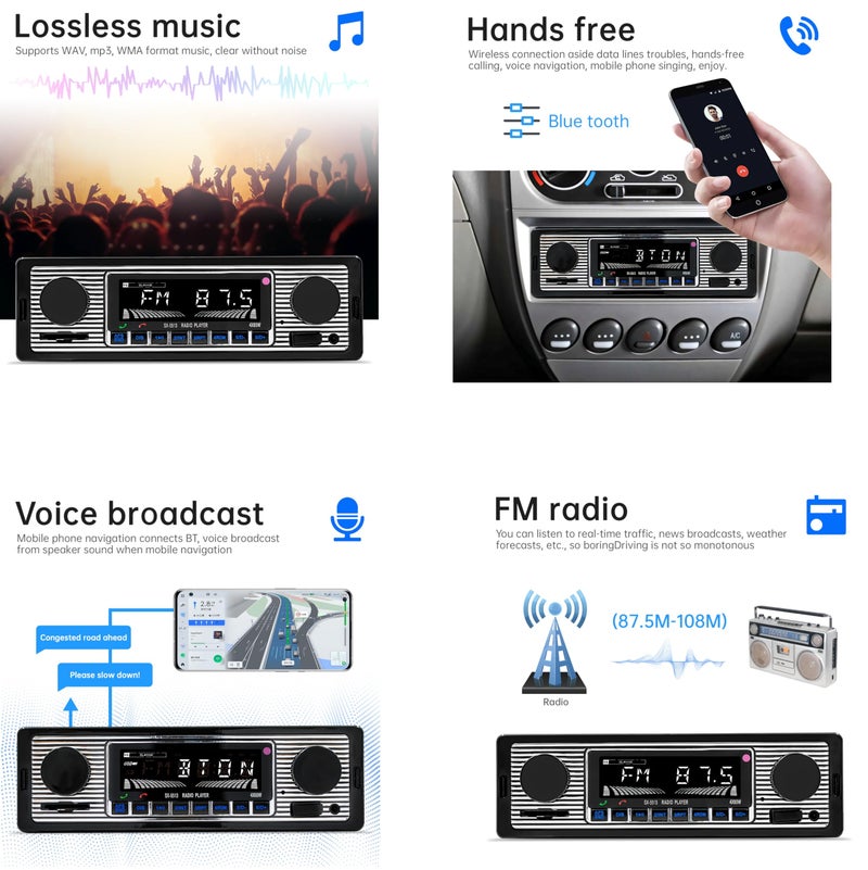 ePathChina 12V Bluetooth Car Radio MP3 Player Vehicle Stereo Audio Support FM/USB/SD/AUX with Remote Control - Image 4