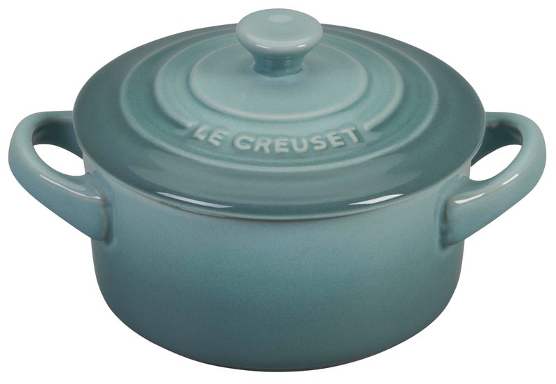Le Creuset Le Creuset Stoneware Mini Round Cocotte with Lid 8 oz Sea Salt