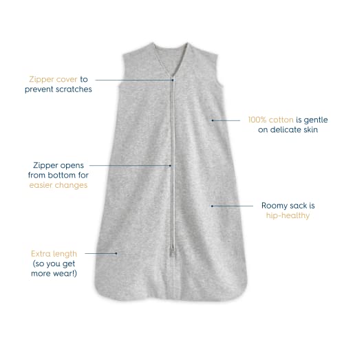 HALO Sleepsack Wearable Blanket 100 Cotton Heather Grey Small - Image 3