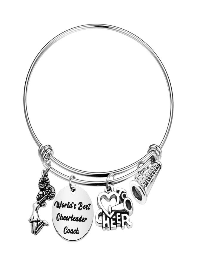 bobauna Cheerleader Coach Bracelet World's Best Cheerleader Coach Cheer Jewelry Appreciation Gift For Cheerleader (cheerleader coach bracelet) - Image 2
