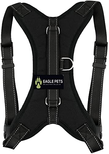 Eagle Pets No Pull Dog Harness, Breathable Adjustable Comfort, Free Reflector Leash Included, for Small Medium Large Dog, Best for Training Walking (Black, XL) - Image 4