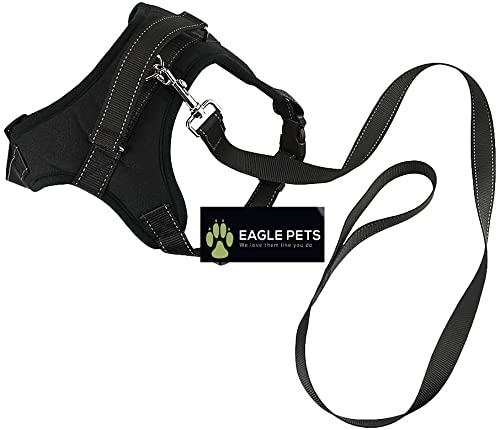 Eagle Pets No Pull Dog Harness, Breathable Adjustable Comfort, Free Reflector Leash Included, for Small Medium Large Dog, Best for Training Walking (Black, XL) - Image 2