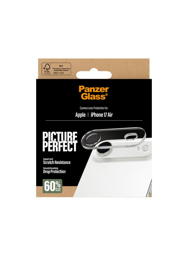 PanzerGlass iPhone 17 Air Camera Lens Protector Picture Perfect, Ultra High Clarity, Full Coverage w/ Plate Protection, Anti-Scratch Anti-Fingerprint - Transparent - Image 3