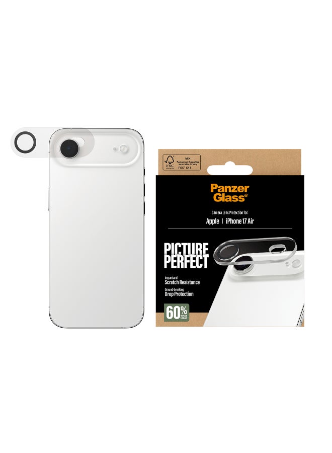 PanzerGlass iPhone 17 Air Camera Lens Protector Picture Perfect, Ultra High Clarity, Full Coverage w/ Plate Protection, Anti-Scratch Anti-Fingerprint - Transparent - Image 2