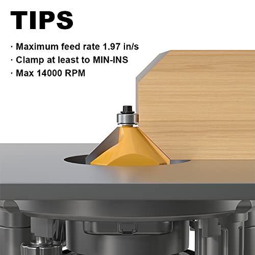 XDENGP 45 Degree Chamfer Router Bit with 3/4 Inch Cutting Length,1/2 Inch Shank Carbide Edge Forming Bevel Router Bit with Bearing, Chamfer Bit Miter Angle Milling Cutters Tool - Image 5
