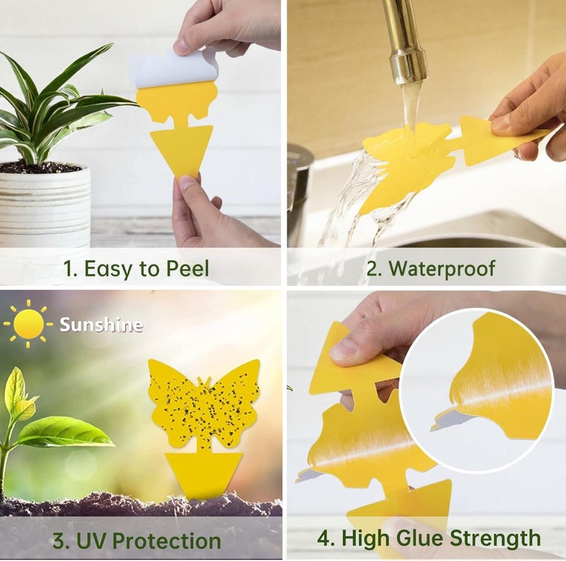 Stingmon 96 Pack Fruit Fly Trap for Indoors, Fungus Gnat Killer Indoor Sticky Traps for Mosquito, Bug Insect Catcher Killer for Houseplant - Image 3