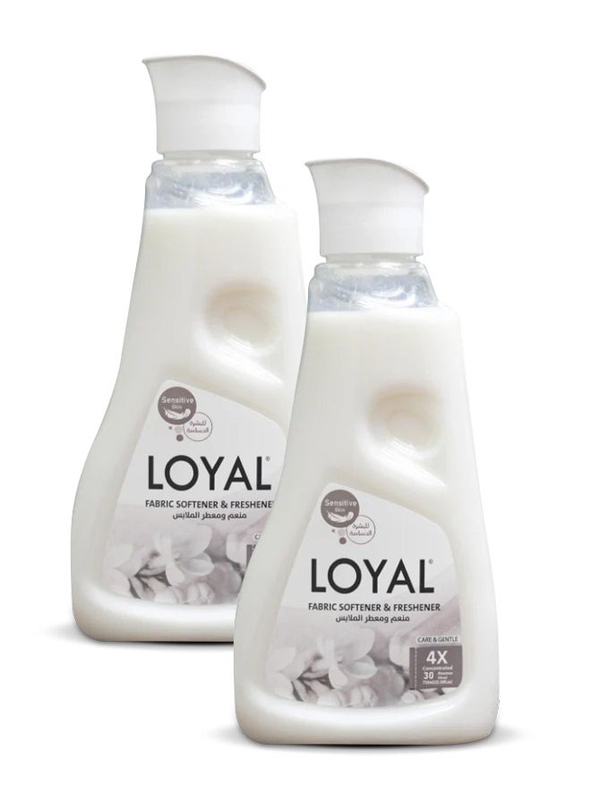 loyal Fabric Softener & Freshener Concentrated, Care & Gentle, 30 Washes 2x750ml  - Image 1