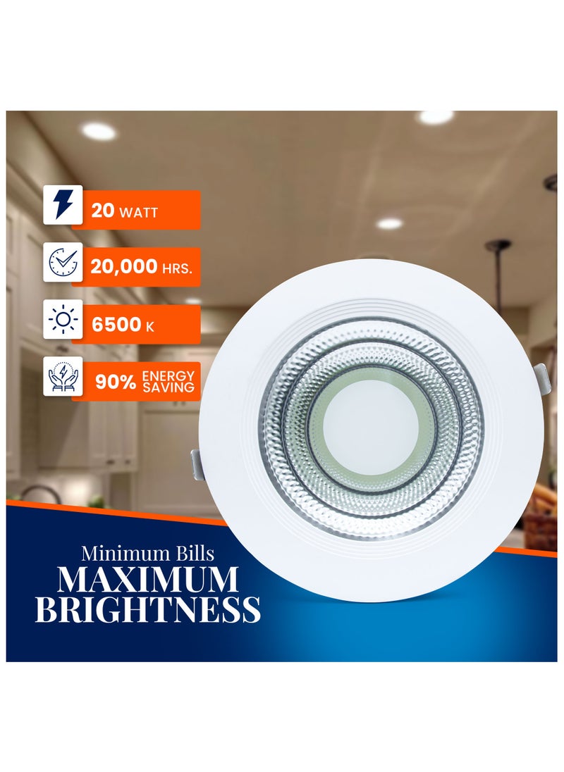 Duravel Duravel Round Slim Downlight Led 20W - Downlight Ceiling Light | Natural Cool White 6500K | Long Life Burning Hours | Energy Saving| Ideal for Home Hotel Restaurants & More  - Image 5