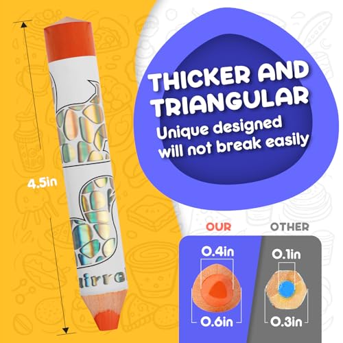 ThEast Stocking Stuffers for Kids, 8 Jumbo Toddlers Colored Pencils, Cute Animal Toddlers Crayons Coloring Pencil with Sharpener, Pre-Sharpened - Image 4