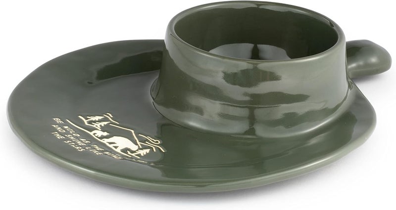 DEMDACO DEMDACO Wild As The Wind Mountain Green 9 inch Ceramic Stoneware Soup and Sandwich Plate  - Image 2