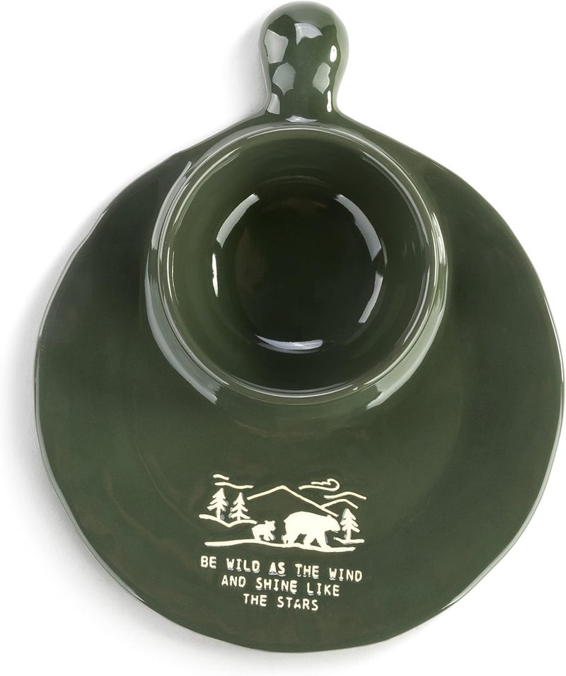 DEMDACO DEMDACO Wild As The Wind Mountain Green 9 inch Ceramic Stoneware Soup and Sandwich Plate  - Image 1