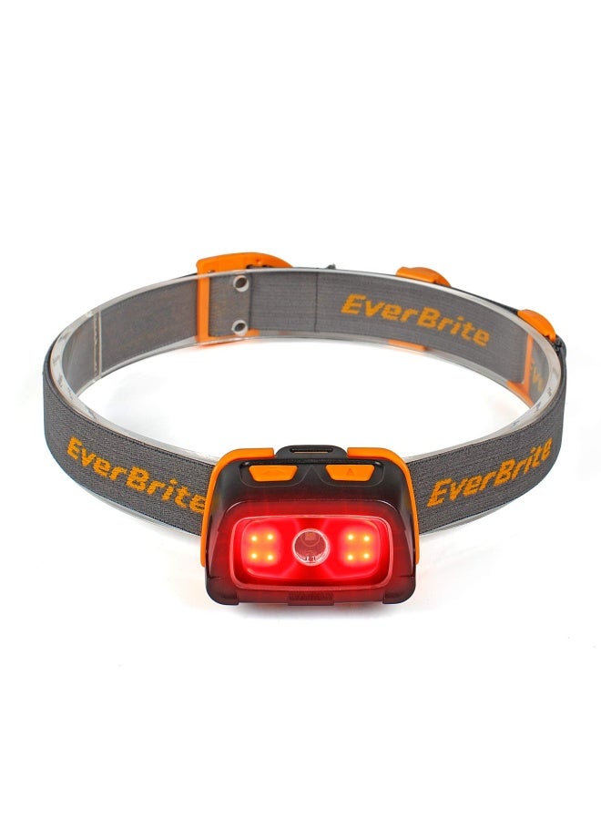 EverBrite 300 Lumens Headlamp with Red/Green/White Light Modes, Tail Light, Adjustable Headband - For Trail Running, Camping, Hiking - Image 1