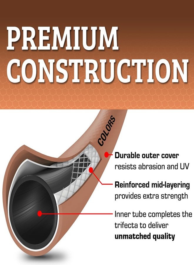 خرطوم حديقة Flexzilla Colors™ ذو قبضة قياسية 5/8 بوصة × 25 قدمًا 3/4 بوصة - 11 1/2 وصلات GHT، طين أحمر - Image 2