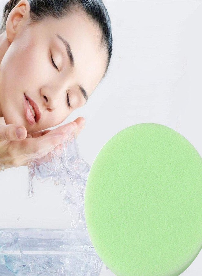 Tegelrying Facial Sponge Compressed,60 Pcs PVA Professional Makeup Removal Wash Round Face Sponges Spa Pads Exfoliating Cleansing for Women,Green - Image 4