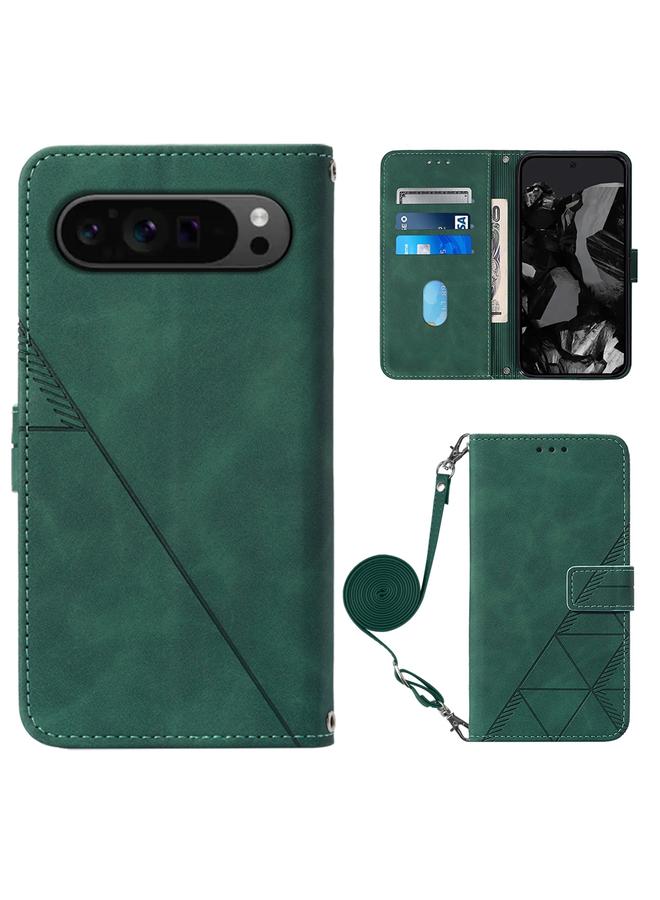 S-TOP Case For Google Pixel 9 Pro Crossbody 3D Embossed Flip Leather Phone Case - Image 1