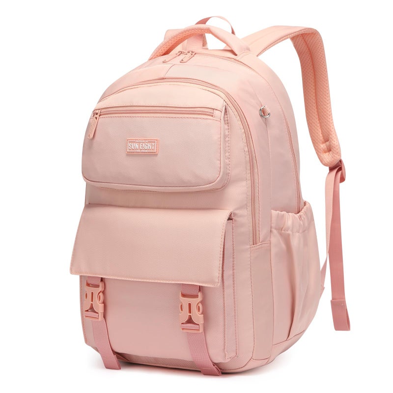 SUN EIGHT 35L Large Capacity School Backpack for Teen Girls Lightweight Bookbags Elementary Middle School Laptop Bags Women Travel DaypacksPink