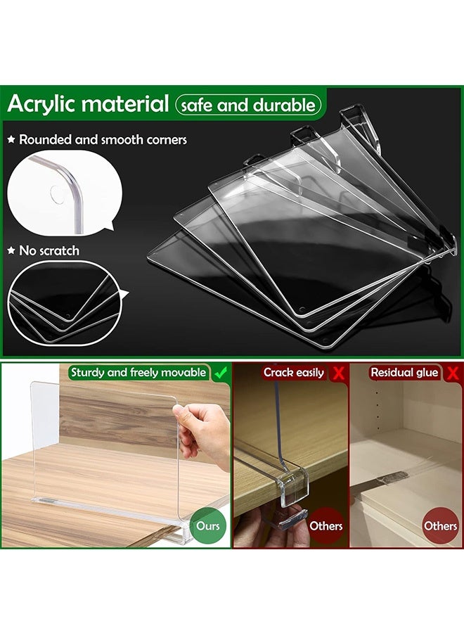 JCB CHIC Acrylic Closet Organizer, Shelf Dividers for Closet Organization, Acrylic Bag Display Stand Rack for Purse, Handbag, Books Organizer and Closets, Cupboard, Desktop Storage(4pcs) - Image 3