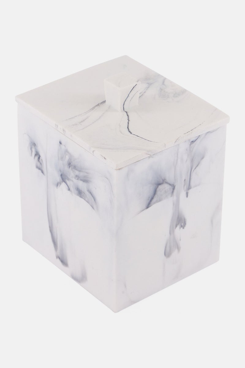 AMG Marble Cotton Ball Swab Holder, Grey - Image 2