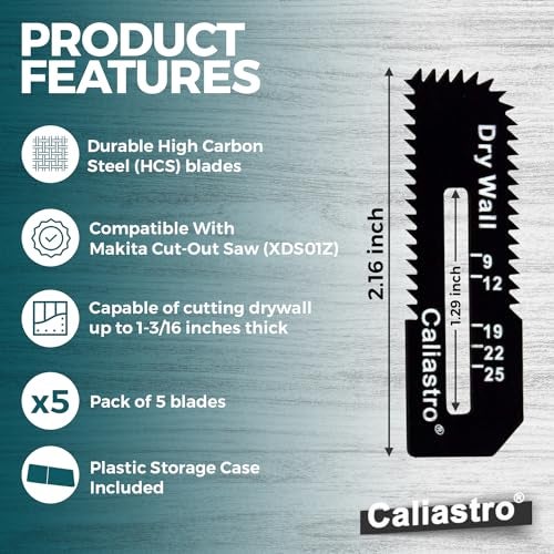 Caliastro Drywall Cut-Out Saw Blades for Makita Cut-Out Saw - 5 Pack - Caliastro - Image 3