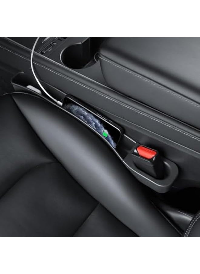 Starwell Tesla Model 3/Y Center Console Organizer Tray for Tesla model 3/Y Accessories with Seat Side Storage Box for Phone Holder and Sunglasses Key Card Holder (2 Pcs)  - Image 5
