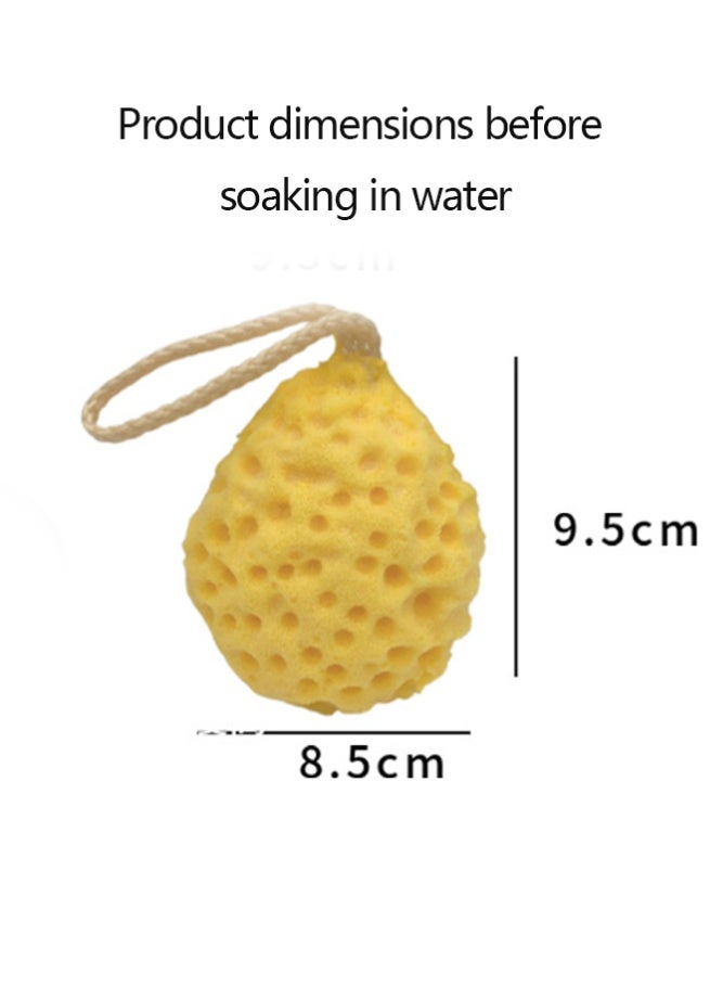 إسفنجة استحمام على شكل قرص العسل، كرة استحمام، كرة استحمام، مقشر للجسم (أصفر) - Image 2