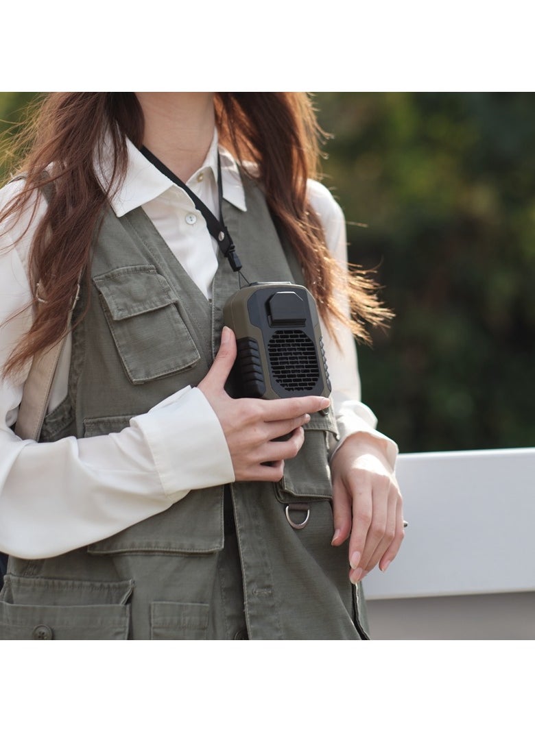 New 3-in-1 Portable Waist Clip Fan, 6200rpm motor, 7.5m/s super airflow, 32% stronger than others, dual-use as neck fan and waist belt fan, 6000mAh battery lasts for 16 hours, 2A fast charge, three-speed wind, can be used as a phone charging block, shock-absorbing and anti-drop, suitable for work/hiking/beach/fishing (orange).