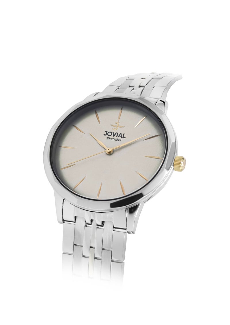JOVIAL 5089 LSMQ02E Women's Metal Band Watch, Simple, Elegant, Stainless Steel band, Grey dial, Quartz Movement, 28MM - Image 2