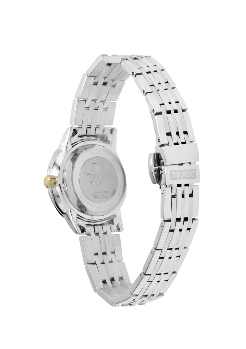 JOVIAL 5089 LSMQ02E Women's Metal Band Watch, Simple, Elegant, Stainless Steel band, Grey dial, Quartz Movement, 28MM - Image 3