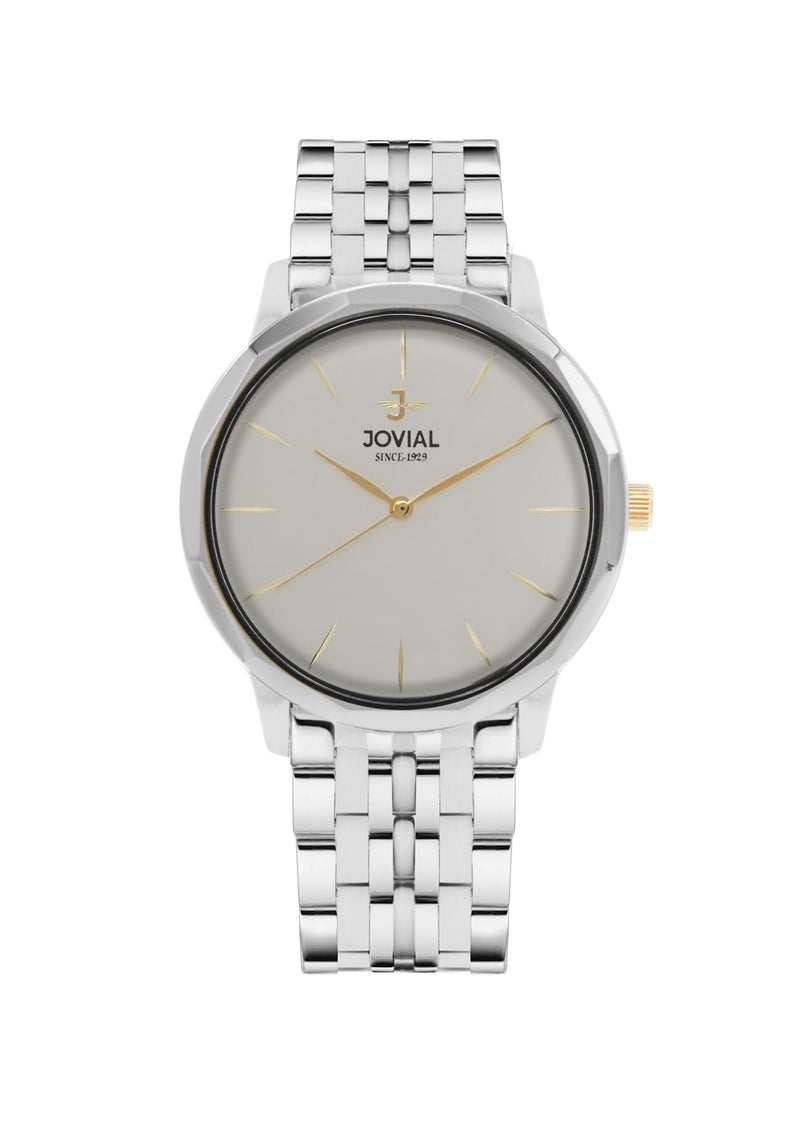 JOVIAL 5089 LSMQ02E Women's Metal Band Watch, Simple, Elegant, Stainless Steel band, Grey dial, Quartz Movement, 28MM - Image 1