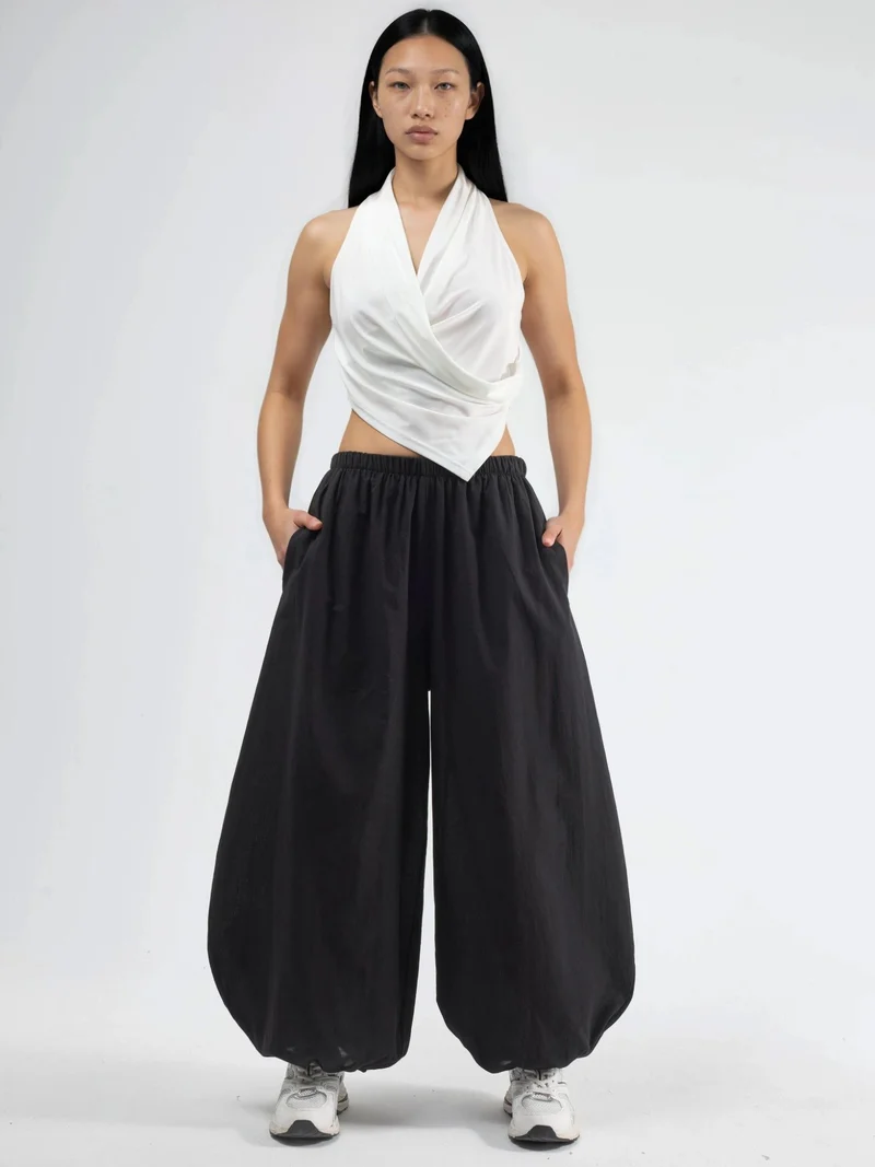 بوسيم BUSEM Elastic Waist Balloon Pants with Pockets