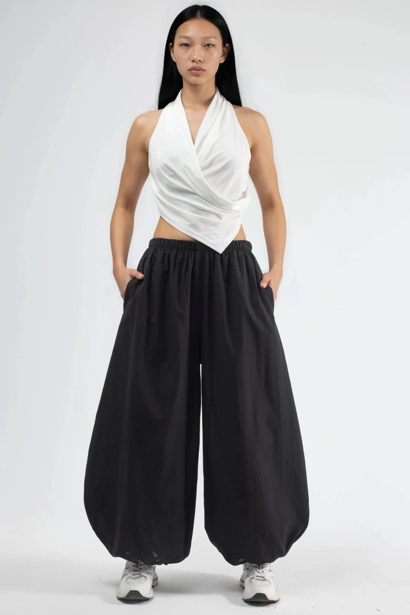 بوسيم BUSEM Elastic Waist Balloon Pants with Pockets